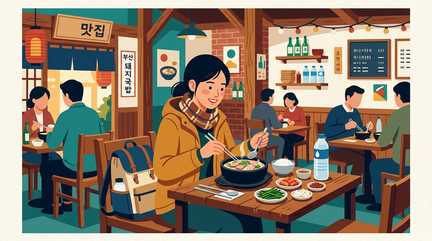 釜山デジクッパ一人朝ごはん 西面で初めてでも安心